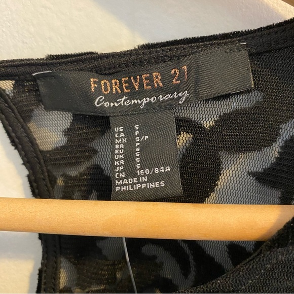 NWT Forever21 Late Night Vibes Sheer Velvet Burnout Bodycon Mini Dress - Picture 8 of 13